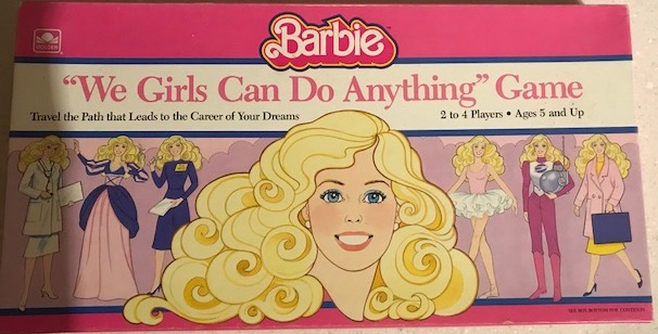 The 1986 cover showing a drawn Barbie vs a doll image