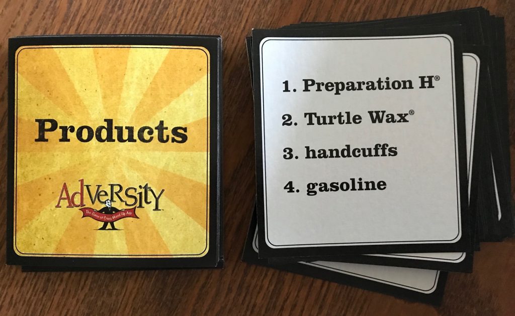 Product card shows 1. Preparation H 2. Turtle Wax 3. handcuffs 4. gasoline