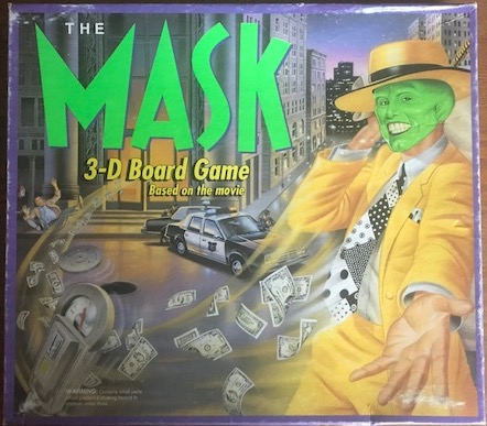 The board game cover showing picture of Jim Carrey as The Mask