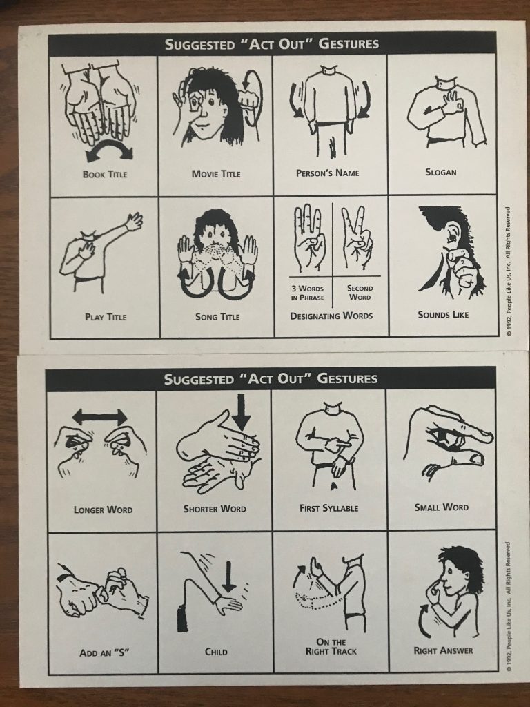 The shorthand sheets for charades