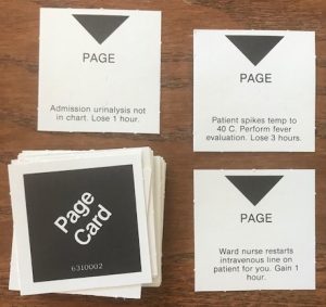 Example page cards that take or give time scrip