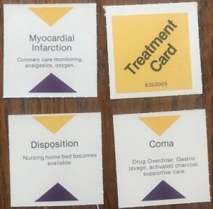 Treatment cards like Coma with list of care