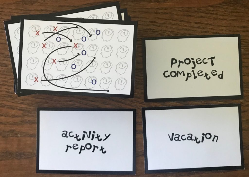 Random strategy cards show Project Completed, Activity Reports, and Vacation