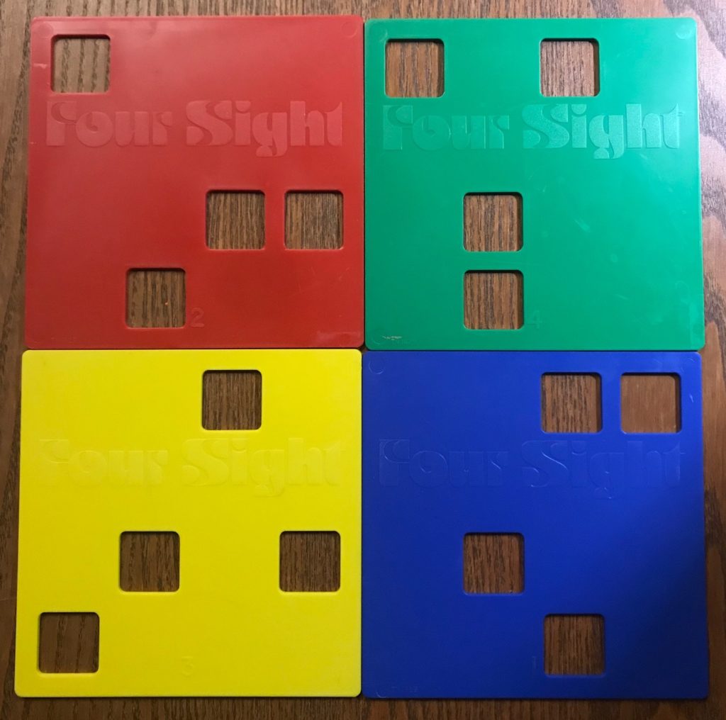 There are four key plates with four holes in them in different places representing different patterns