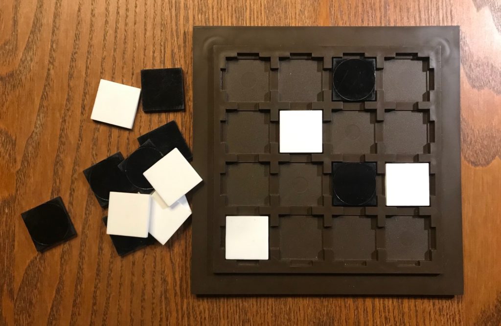 The square TABLETS on the game board, a 4x4 square