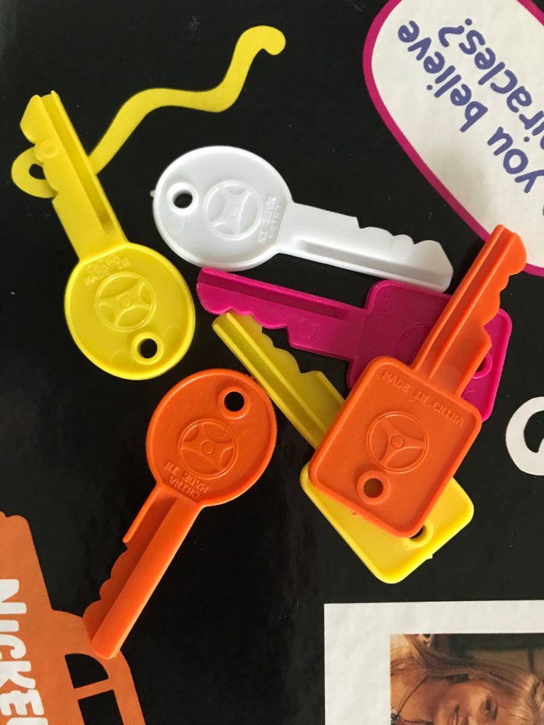 Plastic keys in different colors