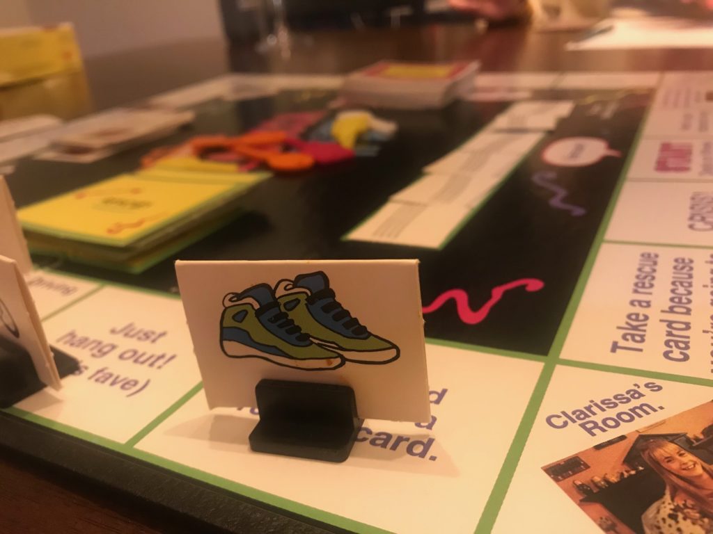 A shot of the shoe pawn on the board