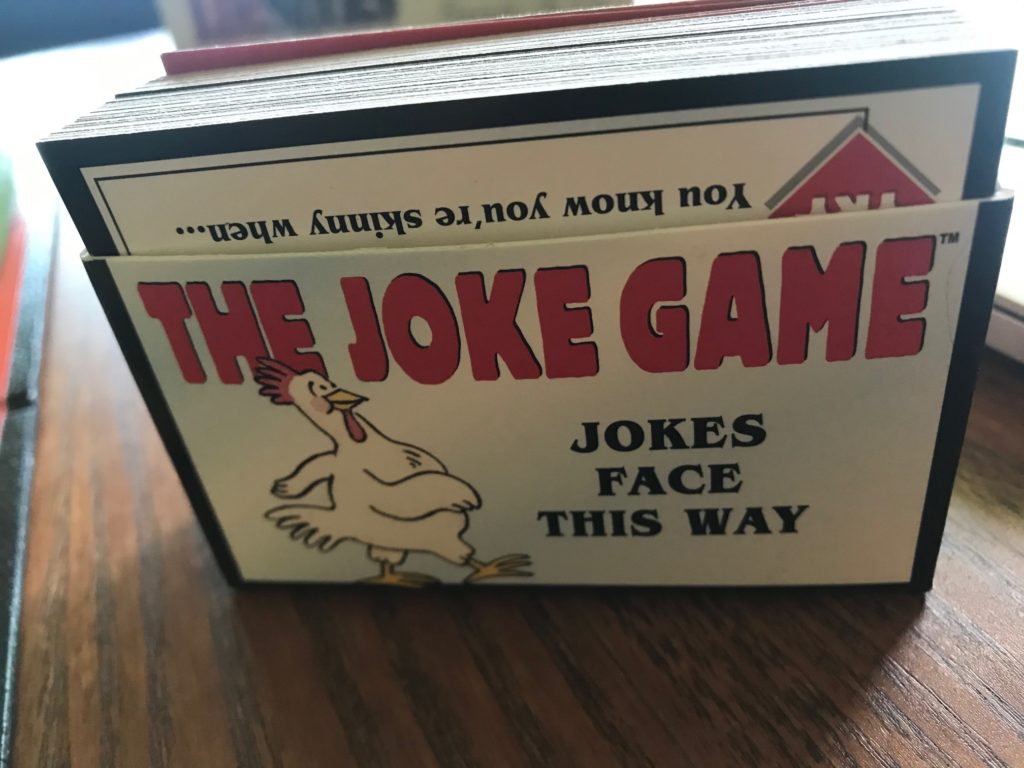 The box full of joke cards