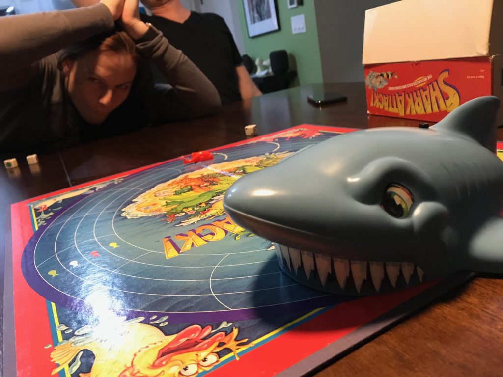 Vintage 80s Board Game Shark Attack Milton Bradley Baby Shark 