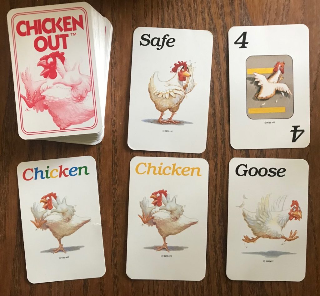 Example cards including Safe, Goose, 4, and Chicken in yellow