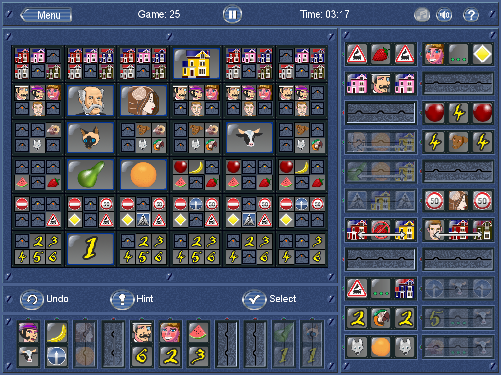 Screenshot from Riddle of the Century showing icon images that you are trying to solve for